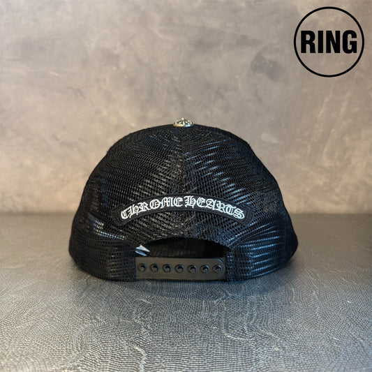 Chrome Hearts 3 CEM FUR CRS PTCH Trucker Cap