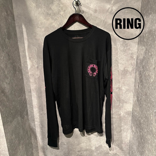 Chrome Hearts PINK Horseshoe FLRL L/S Tee