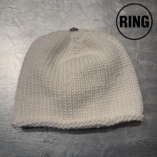 Chrome Hearts Crystal Patch White Beanie