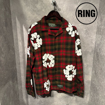 DENIM TEARS Flower Print Cotton Wreath Long Sleeve Shirt
