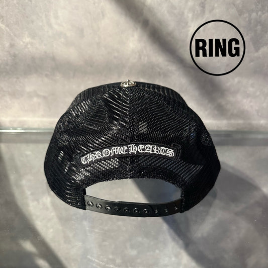 Chrome Hearts 3 Cemetery Cross TRUCKER CAP RED