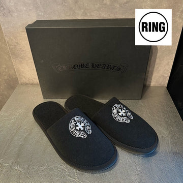 aaChrome Hearts Hotel slippers BLK