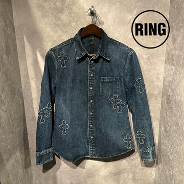 Chrome Hearts LOOSEENDS DENIM CROSS PATCH SHIRT