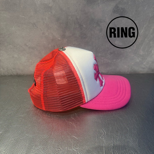Chrome Hearts 3CEM CRS TRUCKER CAP PINK