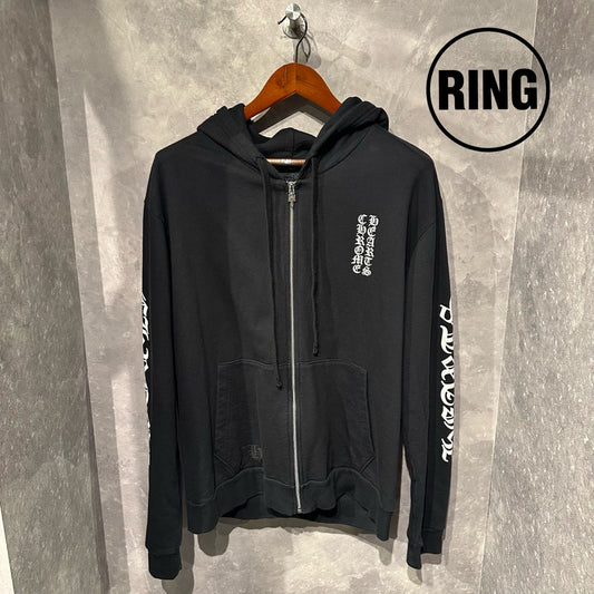 Chrome Hearts Vertical LOGO ZIP Hoodie BLK