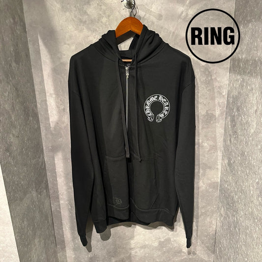 Chrome Hearts Horseshoe Floral ZIP Hoodie BLK