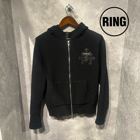 Chrome Hearts Y NOT Cross Patch Cashmere Zip Hoodie