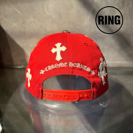 Chrome Hearts CROSS Patch BASEBALL CAP RED