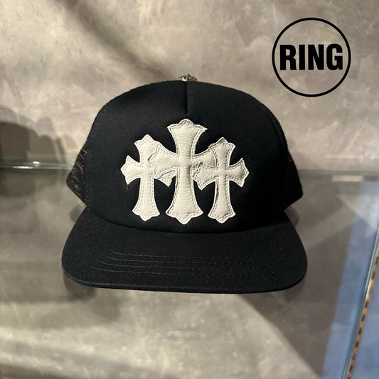 Chrome Hearts 3Cemetery Cross Patch TRUCKER CAP