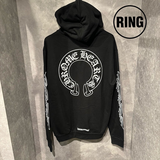 Chrome Hearts Horseshoe Floral ZIP Hoodie BLK