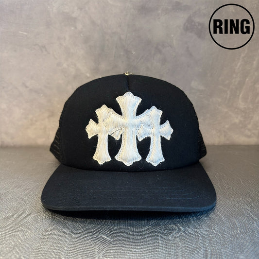 Chrome Hearts 3 CEM FUR CRS PTCH Trucker Cap