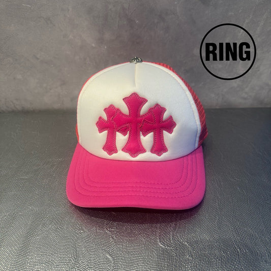 Chrome Hearts 3CEM CRS TRUCKER CAP PINK
