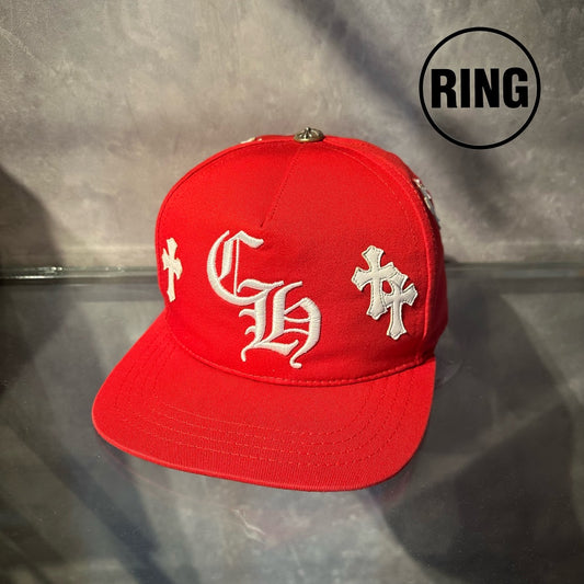 Chrome Hearts CROSS Patch BASEBALL CAP RED