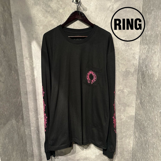 Chrome Hearts LASVEGAS LTD PINK Horseshoe L/S Tee BLK