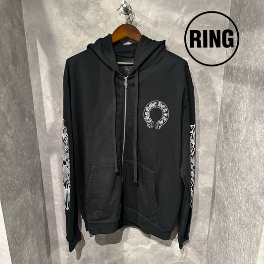 Chrome Hearts Horseshoe Floral ZIP Hoodie BLK