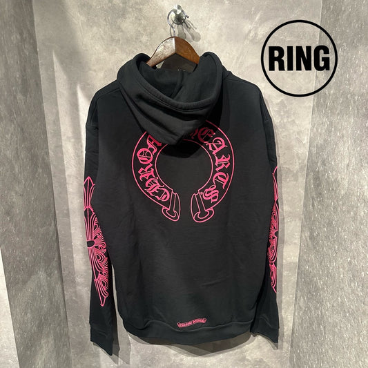 Chrome Hearts PINK Horseshoe FLRL SWTSHRT HD Zip