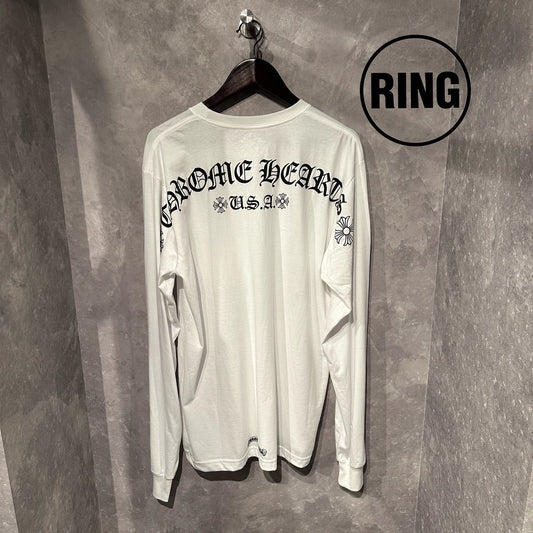 Chrome Hearts Back Arch LOGO L/S Tee WHT