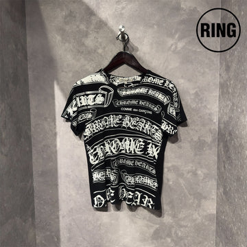 Chrome Hearts  x COMME des GARCONS Scroll Label Logo Tee