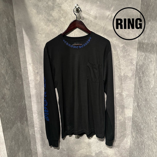 Chrome Hearts BLUE Neck Logo L/S Tee