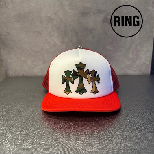 Chrome Hearts 3 CEM CRS Tracker Cap Red