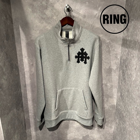 Chrome Hearts YNOT CROSS Patch Half ZIP SWEATSHIRT