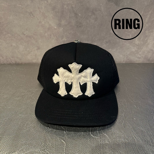 Chrome Hearts 3CEMETERY Fur Patch TRUCKER CAP