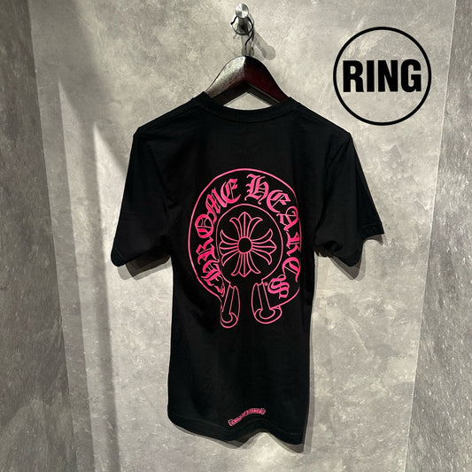 Chrome Hearts PINK Horseshoe S/S Tee BLK